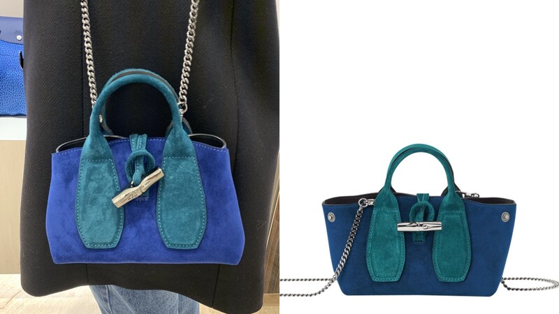 13.LONGCHAMP ROSEAU VELOURS系列手提包,NT17,000