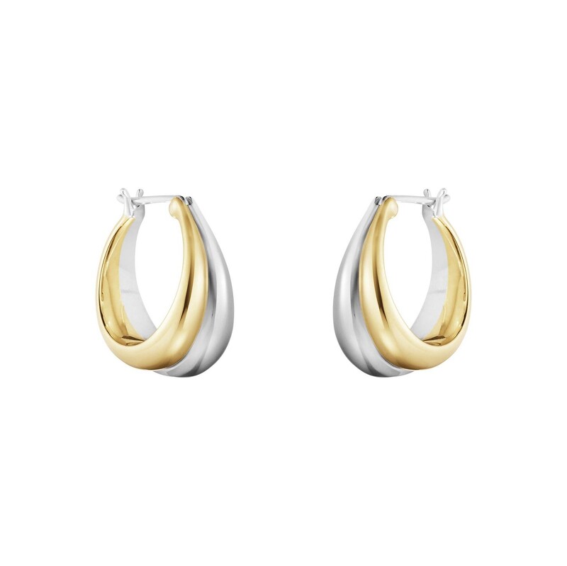 CURVE 系列18K金純銀雙色耳環,建議售價 NT46,000