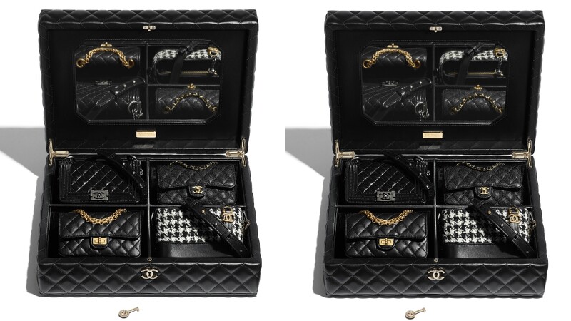 裝有四款 Chanel (香奈兒)經典包款的 Gift Box 組合,參考售價NT$855,000