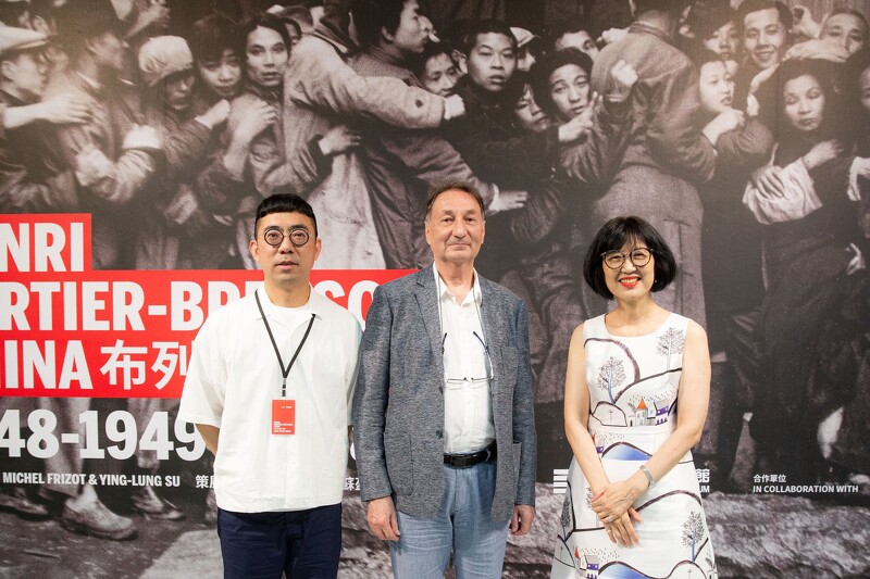 《布列松在中國》策展人蘇盈龍、Michel Frizot;北美館館長林平。
