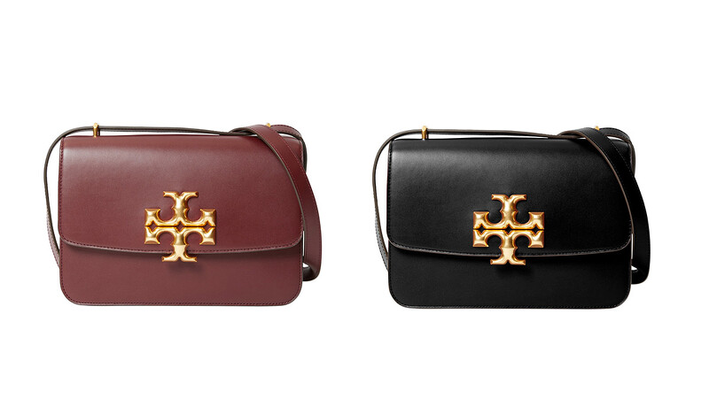 Tory Burch Eleanor系列酒紅色肩背包、黑色肩背包,各NT29,900。