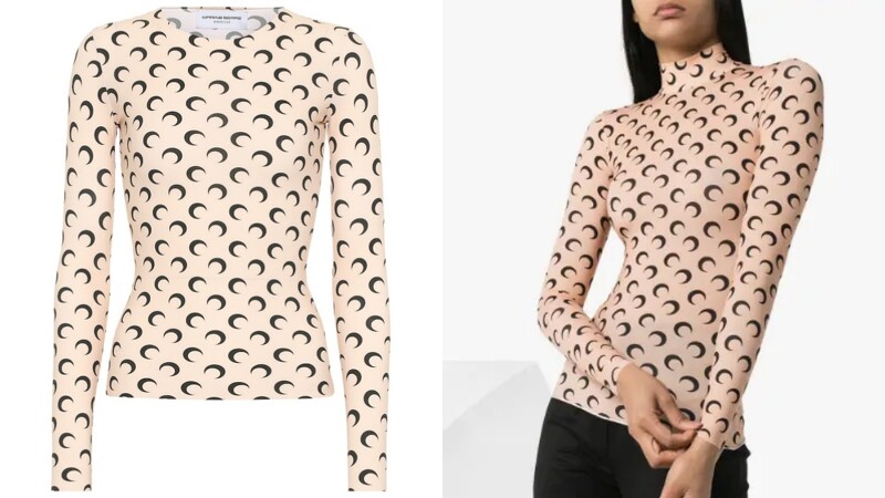 Marine Serre crescent moon stretch top