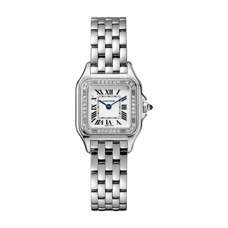 Cartier 卡地亞 Panthère de Cartier美洲豹鑽石手錶小型款,精鋼錶殼,售價NT235,000