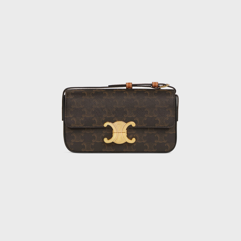 CELINE TRIOMPHE經典花紋帆布短背帶肩背包,NT$69,000