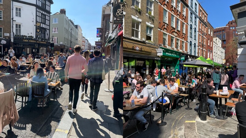 已迫不及待享受夏日陽光的英國人們