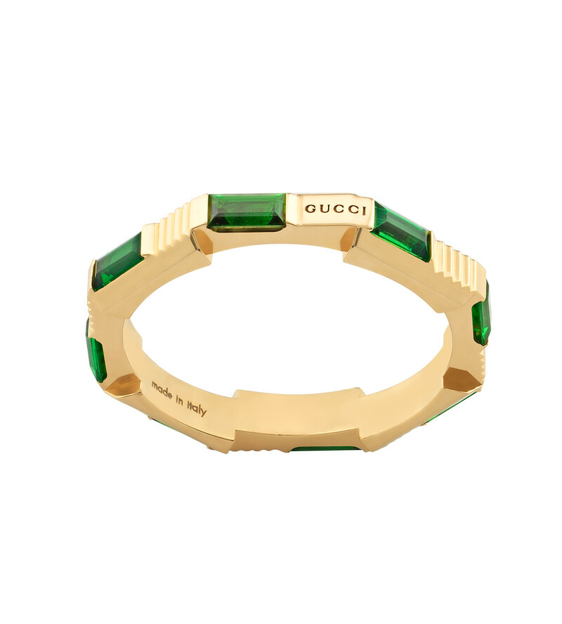 Gucci Link to Love系列戒指,18K黃金鑲嵌綠碧璽,NT$81,300
