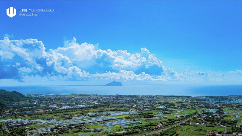 山形閣遠眺蘭陽平原的景緻。