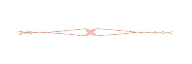 Chaumet 尚美 Jeux de Liens 18K玫瑰金手鍊,鑲嵌粉紅蛋白石和明亮式切割鑽石,售價店洽