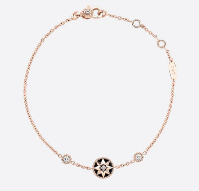 Dior Rose des Vents 系列手鍊,玫瑰金鑲嵌鑽石與縞瑪瑙,售價NT$79,500