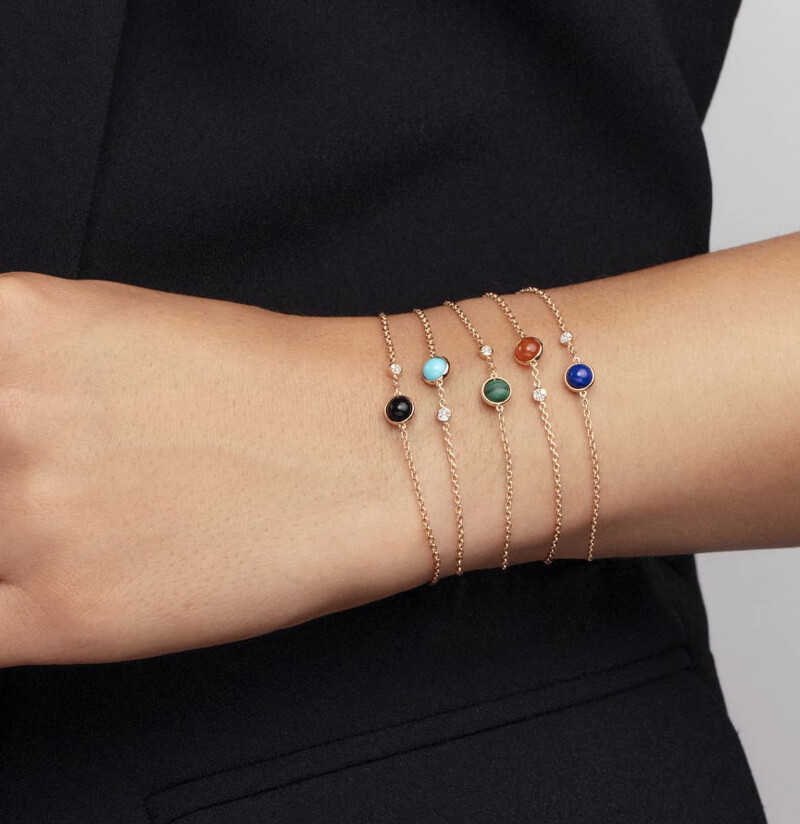 Piaget Possession 系列手鍊,玫瑰金鑲嵌鑽石與縞瑪瑙(與更多彩寶),售價NT$46,500