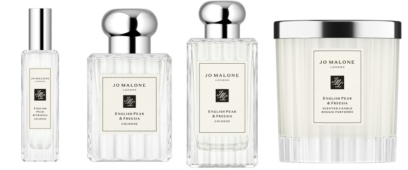 Jo Malone London英國梨與小蒼蘭2021年度限定系列,溝紋玻璃瓶身設計的香水與香氛蠟燭