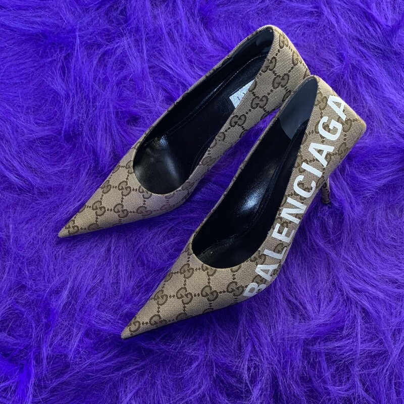 Gucci X Balenciaga緹花高跟鞋,NT37,000