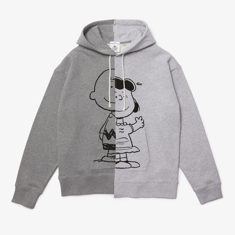 Lacoste X Peanuts拼接灰色連帽大學T,NT7,880