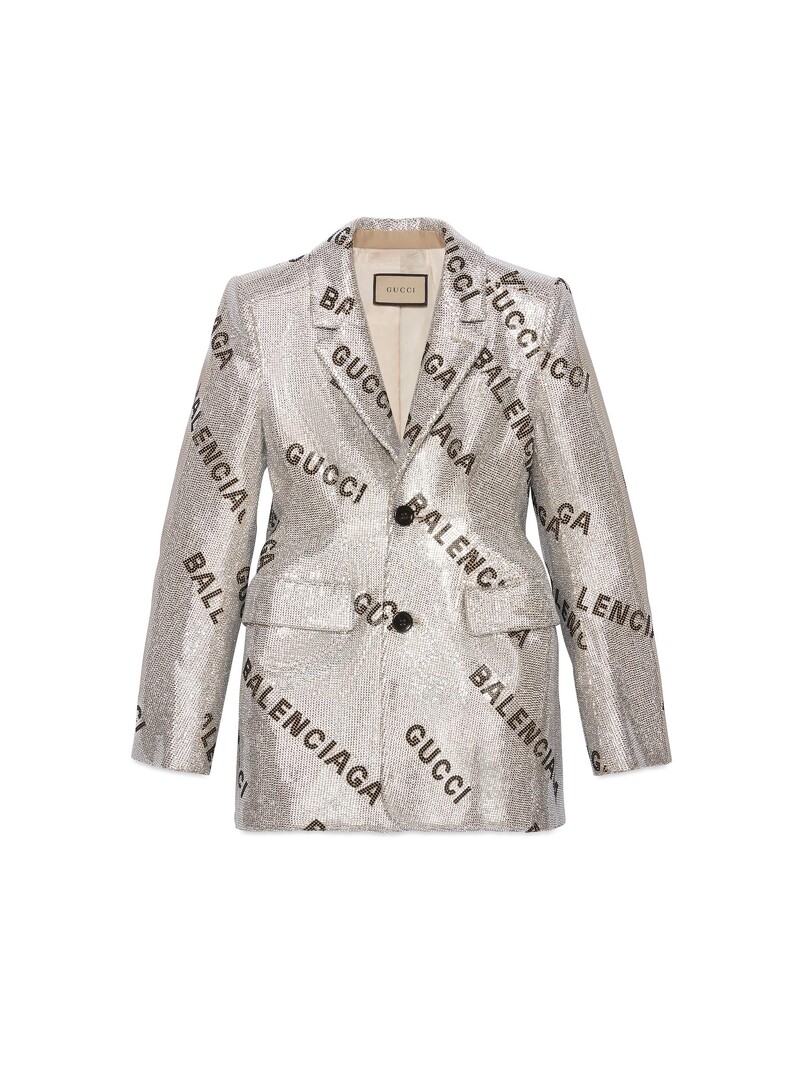Gucci 駭客實驗室系列 水鑽西裝外套,NT394,000