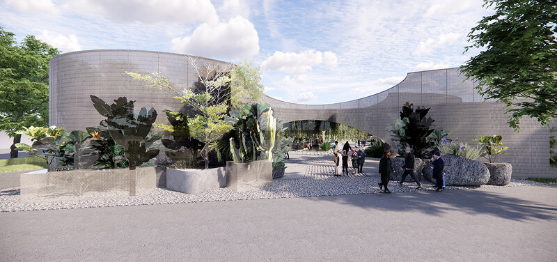 PARK2草悟廣場未來1F入口處示意圖,全新場地預計2022年1月中開幕。