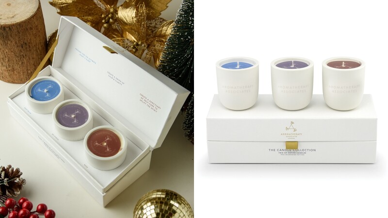 AROMATHERAPY ASSOCIATES 2021聖誕香薰三重奏The Candle Collection(晚間舒緩DEEP RELAX、玫瑰ROSE、怡神DE-STRESS),NT3,500