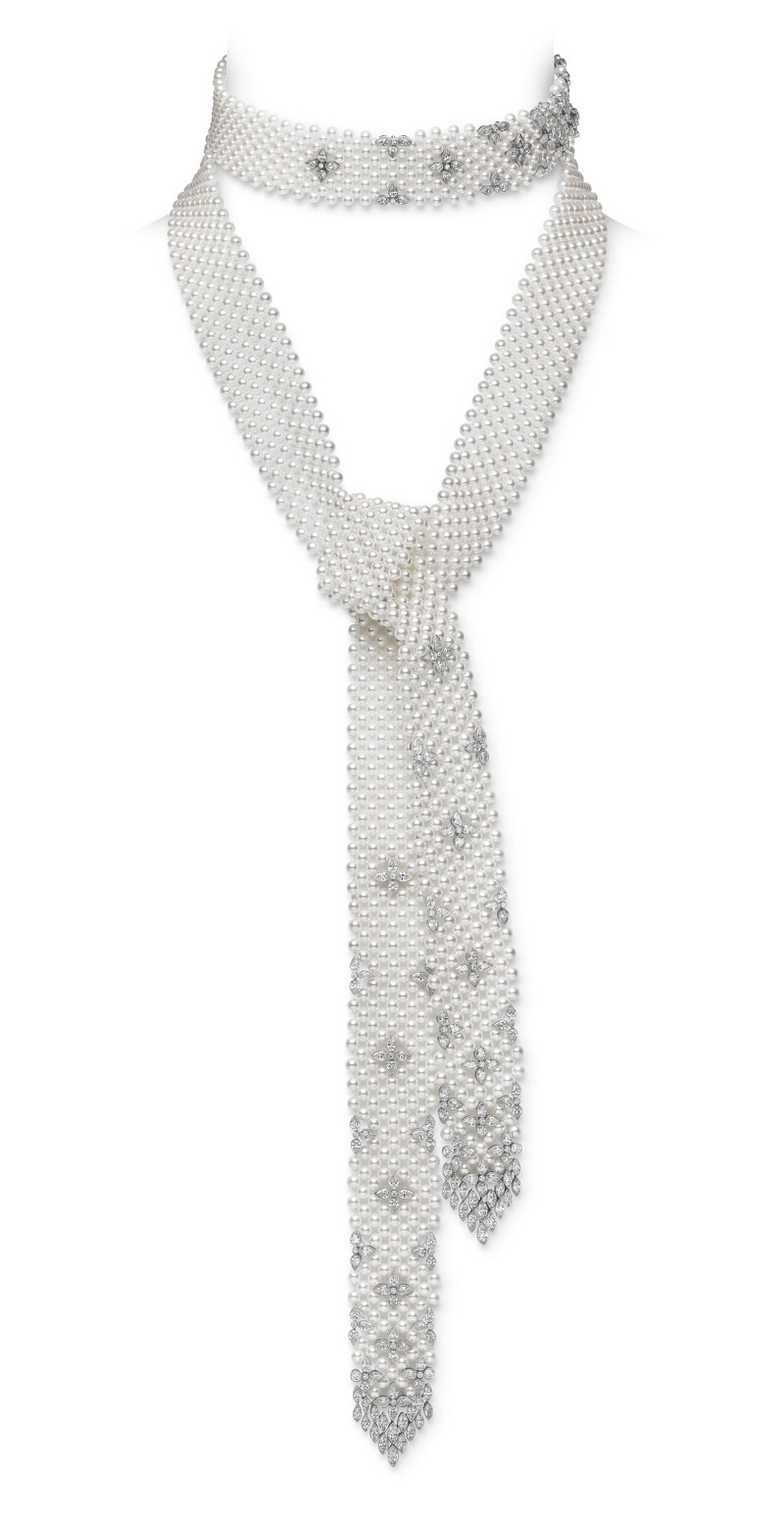 Mikimoto The Japanese Sense of Beauty系列 – 領巾造型長珍珠套索式項鍊,參考價格約NT$5,870,000