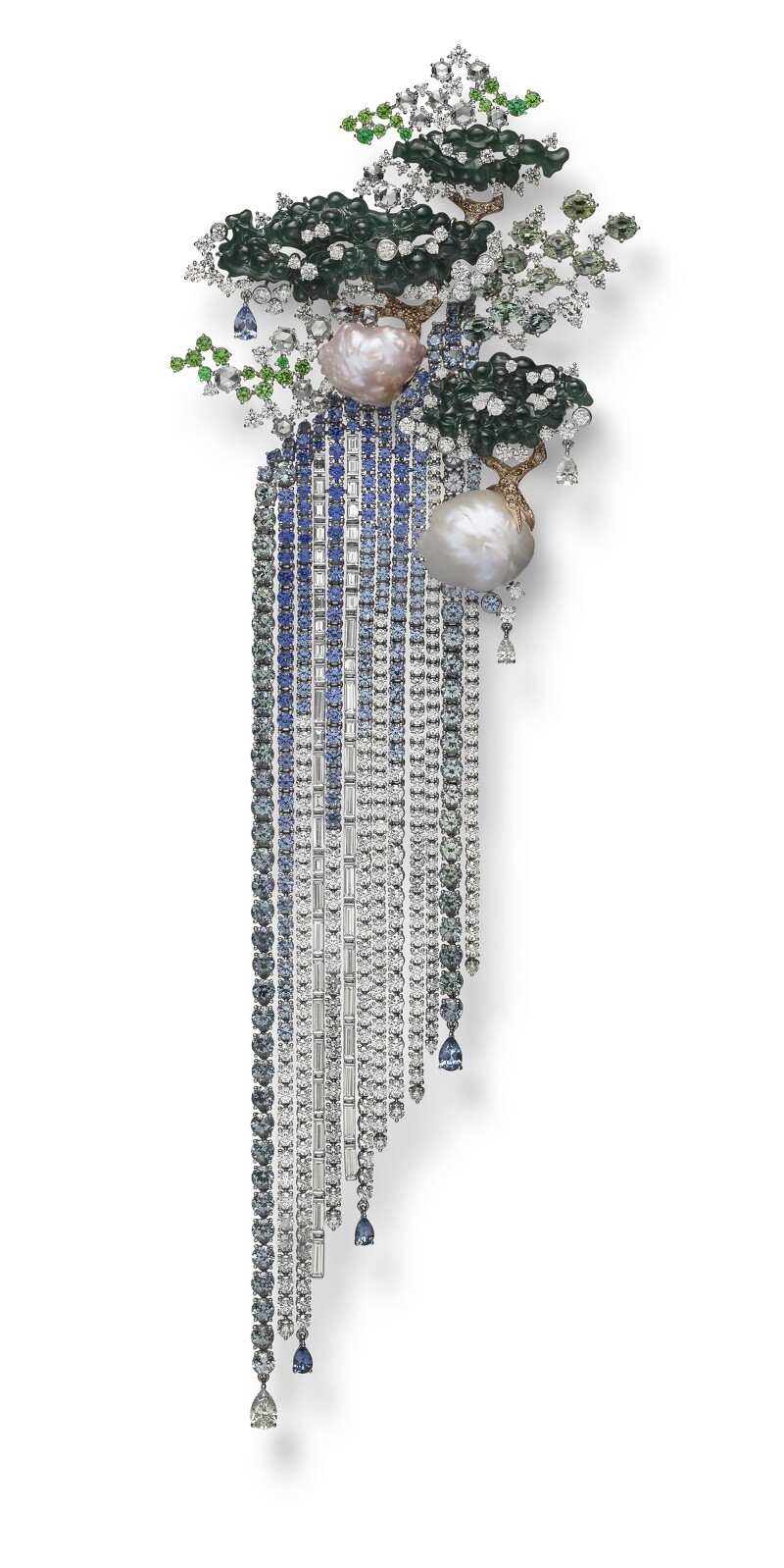 Mikimoto The Japanese Sense of Beauty系列 – 春之瀑布造型胸針,參考價格約NT$8,990,000