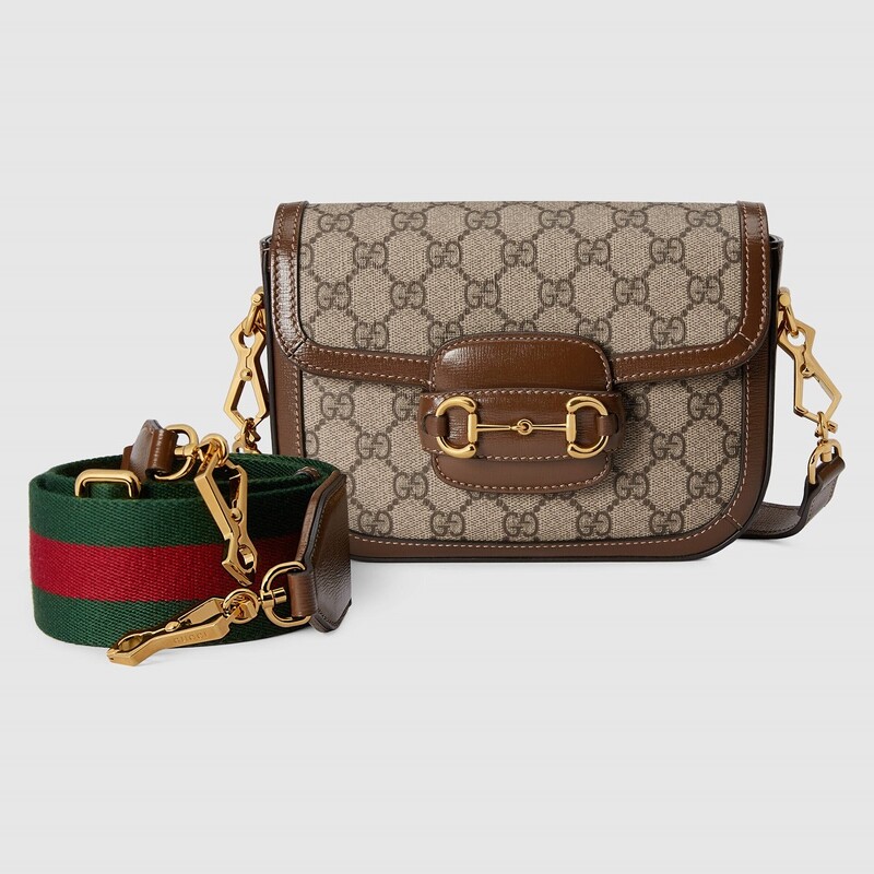 Gucci Horsebit 1955 mini帆布拼接皮革肩背包,NT84,100