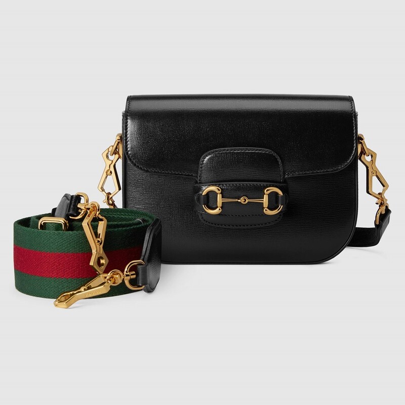 Gucci Horsebit 1955 mini黑色皮革肩背包,NT96,400