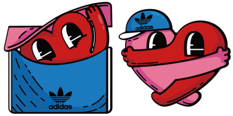 adidas 2022情人節燙印貼布,僅限台北信義旗艦店
