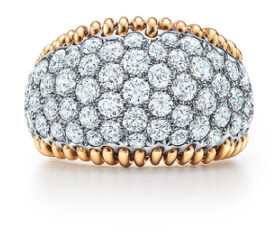 Tiffany & Co. Schlumberger®系列 Stitches 18k 金與鉑金鑲鑽戒指