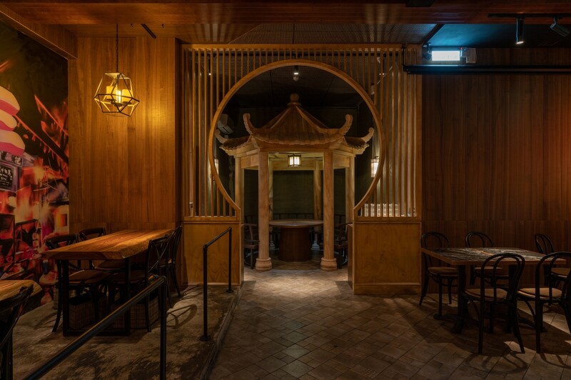 顯眼的涼亭座位區。