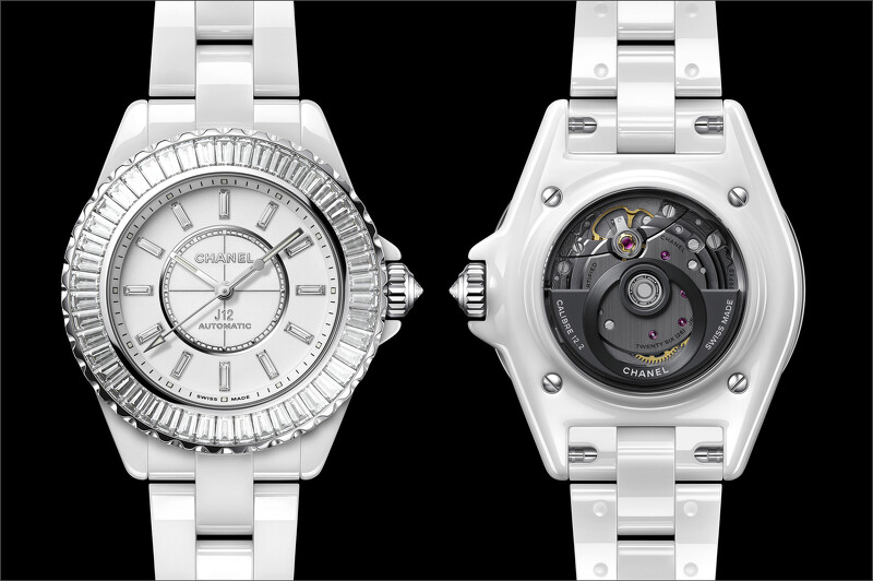 、J12 Baguette Diamond Bezel 白色高抗磨陶瓷及錶圈鑲鑽款