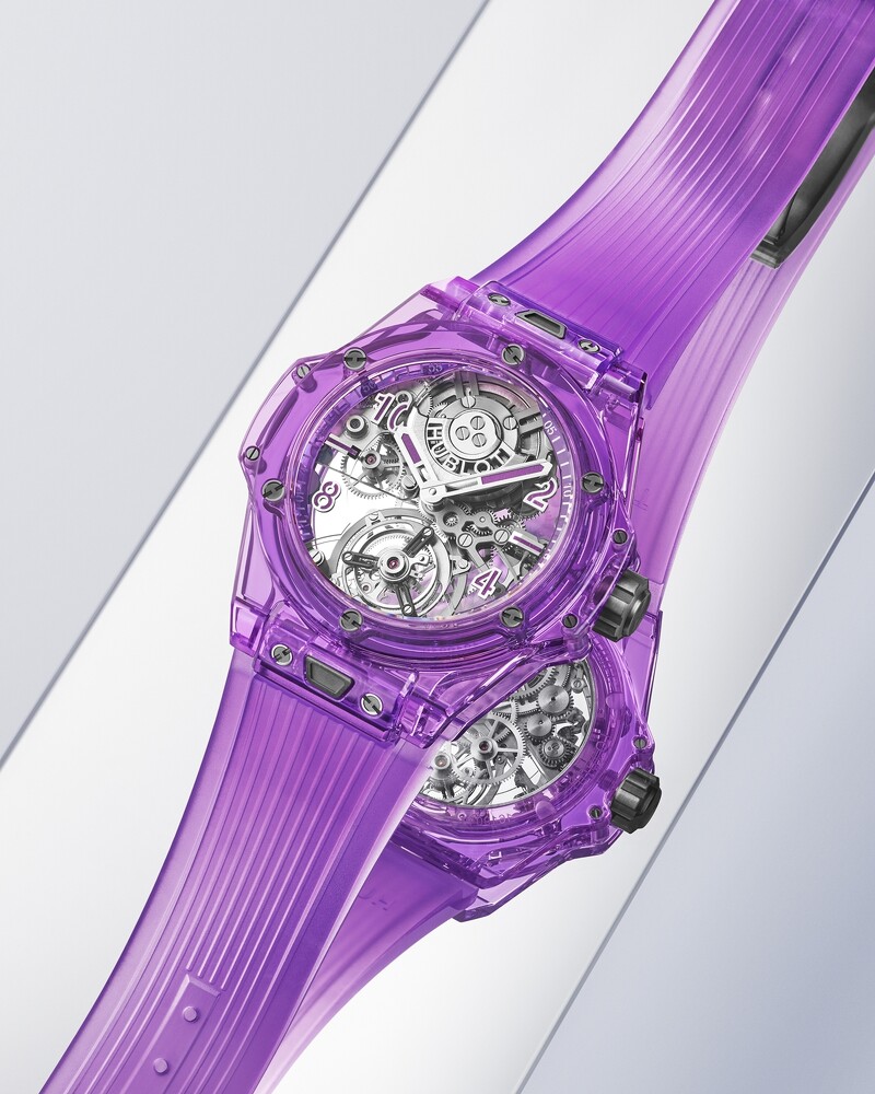 HUBLOT紫色藍寶石陀飛輪腕錶