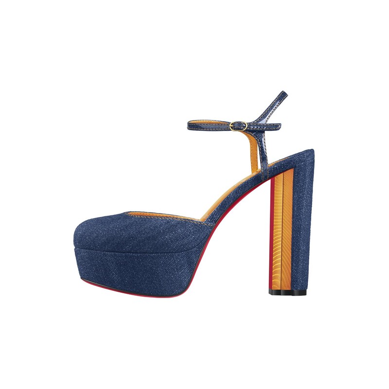 Christian Louboutin 丹寧高跟鞋,NT37,100。