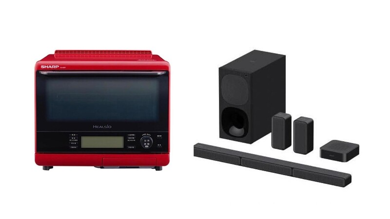 (左)誠品線上夏普31公升水波爐微波爐/(右)誠品線上│SONY 5.1 聲道家庭劇院組,特價NT8,990元。