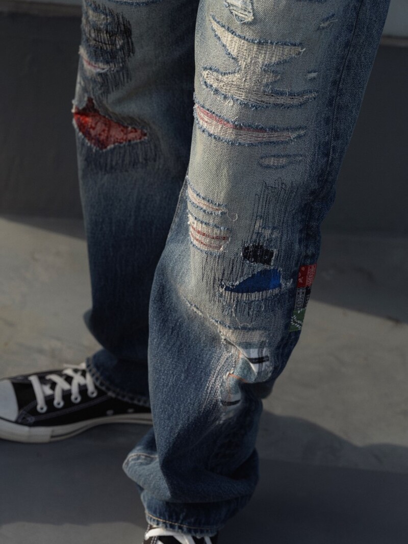 Levi’s X CLOT聯名系列501® UNIONRAIL「長壽」丹寧褲,NT 8,900