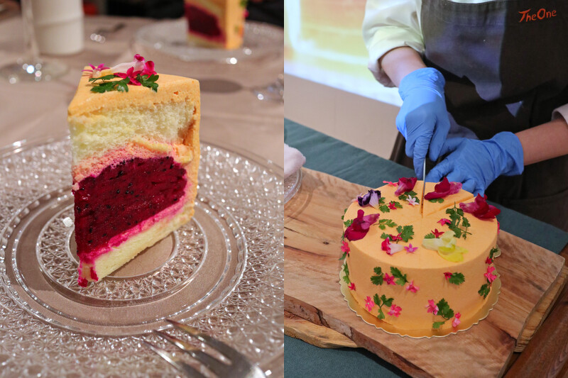 「紅龍果蔬菜蛋糕」。