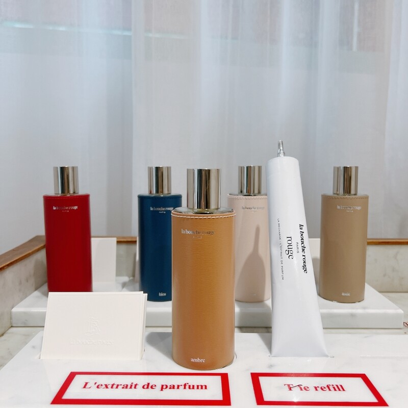 La Bouche Rouge升級再造香水系列(共5款)皮套精裝100ml，NT6,800、補充管裝100ml，NT3,400