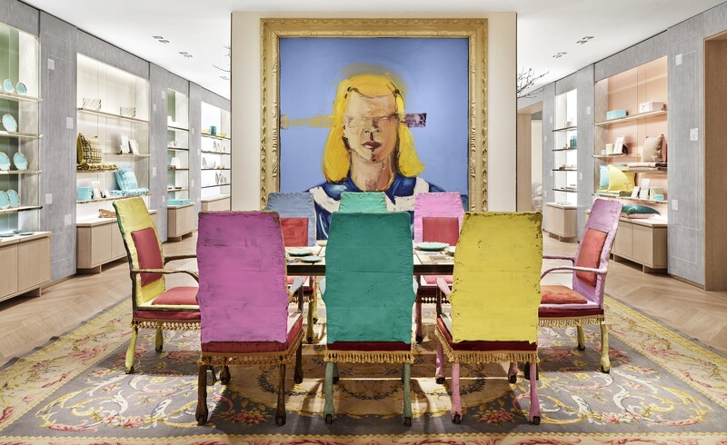 Tiffany & Co.於紐約第五大道57街The Landmark旗艦店6樓_藝術家朱利安許納貝 (Julian Schnabel)藝術作品