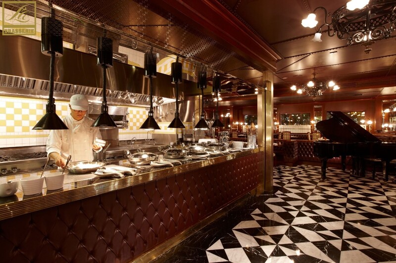 巴賽麗廳(La Brasserie)空間以法國美好時代 Brasserie 風格量身打造。