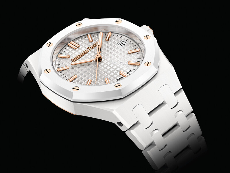 AP愛彼Royal Oak皇家橡樹系列34毫米白色陶瓷自動上鍊腕錶