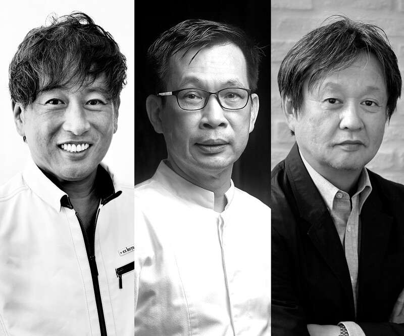 左為小山進主廚,中為簡天才主廚,右為設計大師深澤直人。