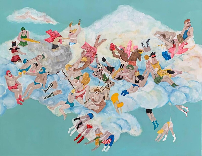 雅逸藝術中心 Kai-Ren CHEN陳楷仁_ Fairy fight神仙打架_ Acrylic on Canvas壓克力畫布_91×116.5cm_2023