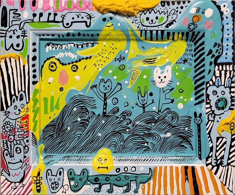 雅逸藝術中心 Chiung-Fang CHANG張瓊方_ Ocean waves海浪_ Acrylic on Canvas壓克力顏料_23x28cm_2021