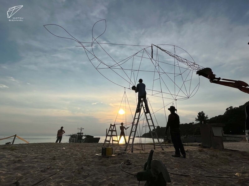 藝術家伊祐.噶照《海就是我的陸》作品手稿,以除役軍艦零件重組予以改造,重現與再造馬祖人漂泊移動的記憶