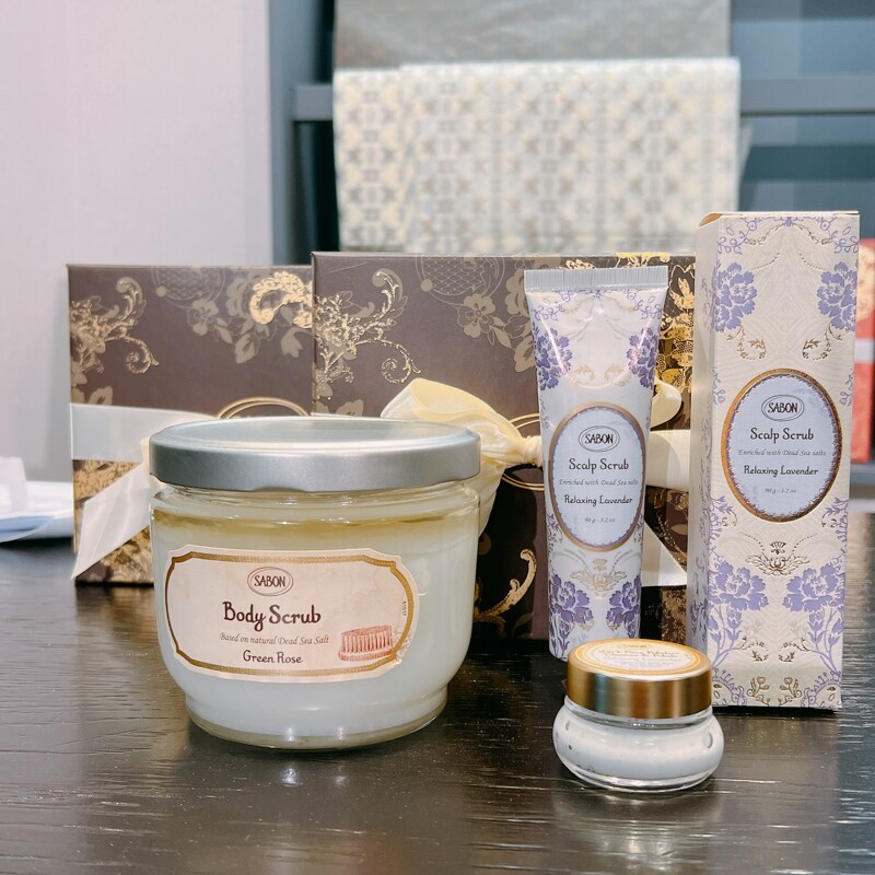 SABON磨砂三天后組(身體磨砂膏600g、死海鹽頭皮磨砂膏90g、二合一臉部磨砂膏15ml),磨法獨家價NT2,880 (原價NT3,440)