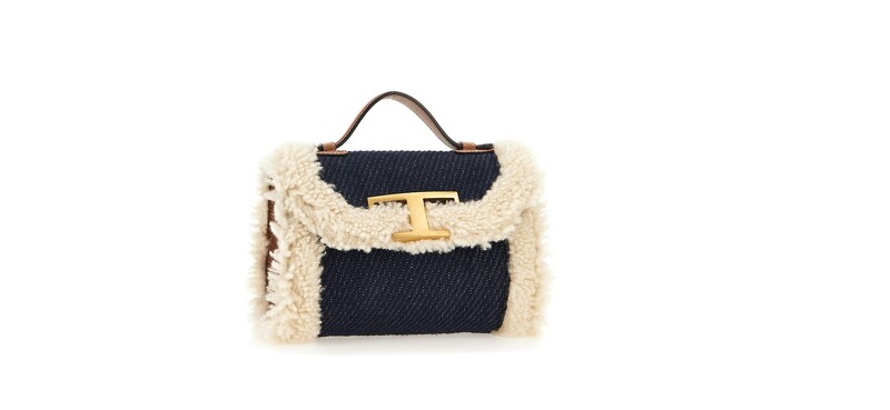 TOD’S T Timeless毛毛拼接圓桶包(NT65,900)