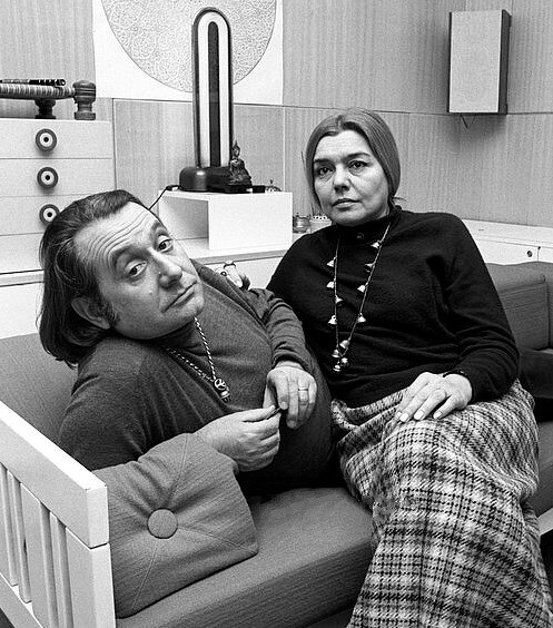 Ettore Sottsass 與妻子 Fernanda Pivano。