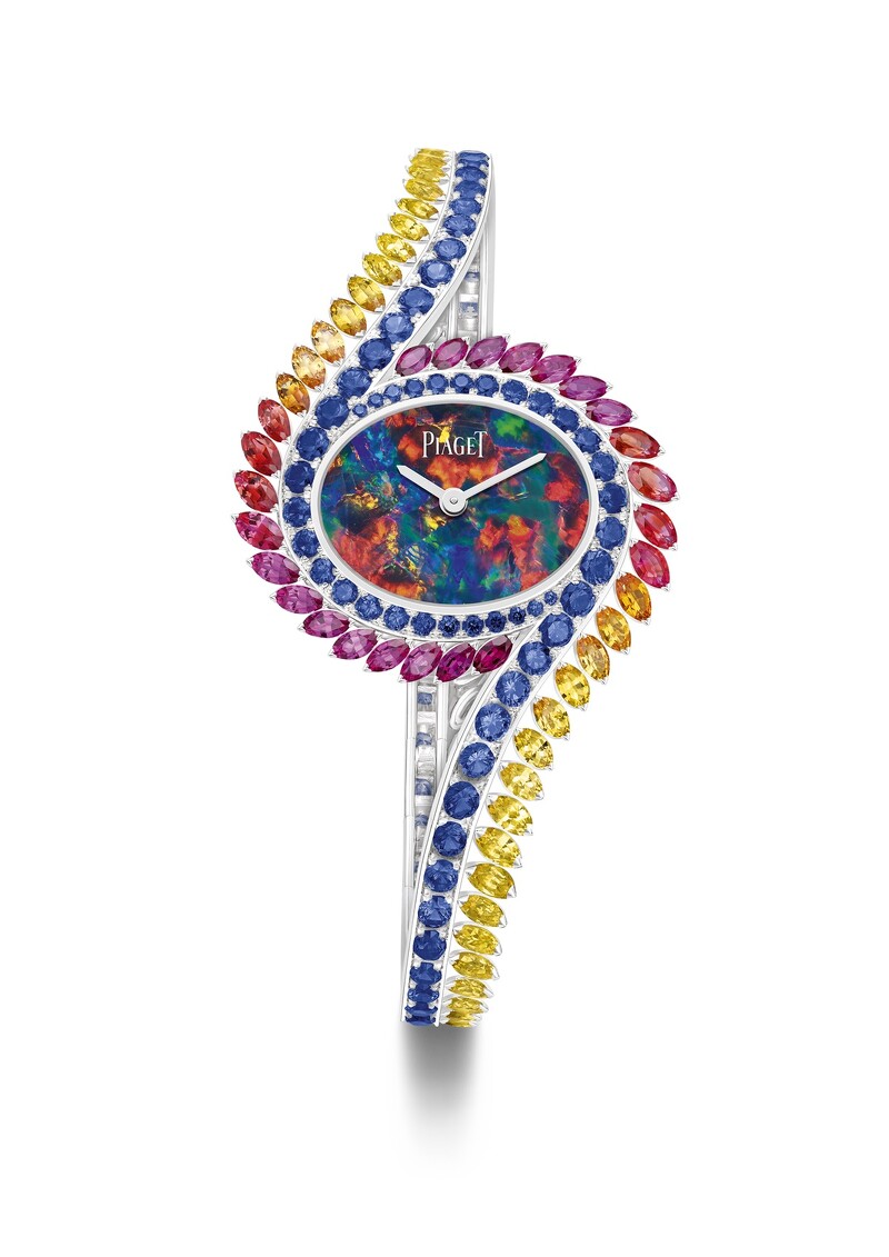 PIAGET Wings of Light頂級珠寶系列18K白金彩色寶石珠寶腕錶,建議售價約NT$12,400,000