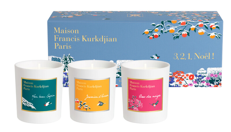 Maison Francis Kurkdjian限量香氛蠟燭組(耶誕冷杉、冬日茉莉、白雪玫瑰)95g*3，NT4,580