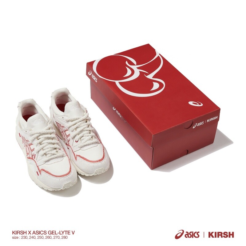 亞瑟士聯名IU、Rosé愛牌KIRSH!復古紅白鞋型、奶油白 ASICS x KIRSH GEL-LYTE V 中性款運動休閒鞋NT.4880