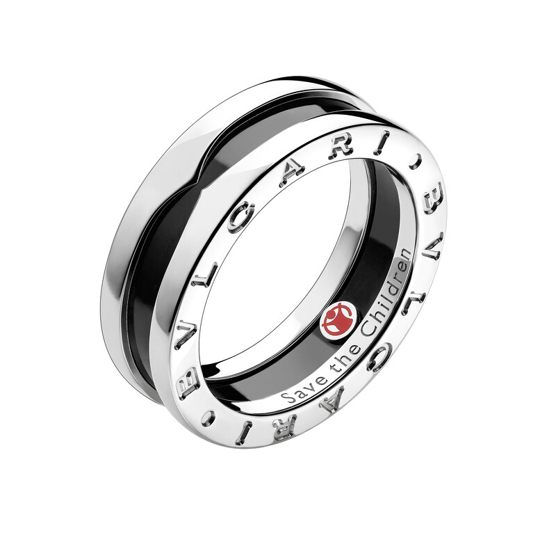 BVLGARI Save The Children 慈善系列B.zero1 純銀黑陶瓷戒指_參考售價:約新台幣18,000元