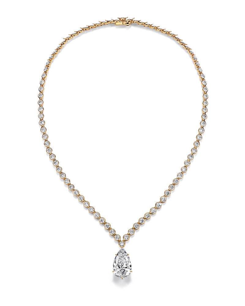 Tiffany _ Co. 2023 Blue Book高级珠宝系列幻海秘境Out of the Blue-铂金与18K金镶嵌主石逾11克拉钻石鍊坠