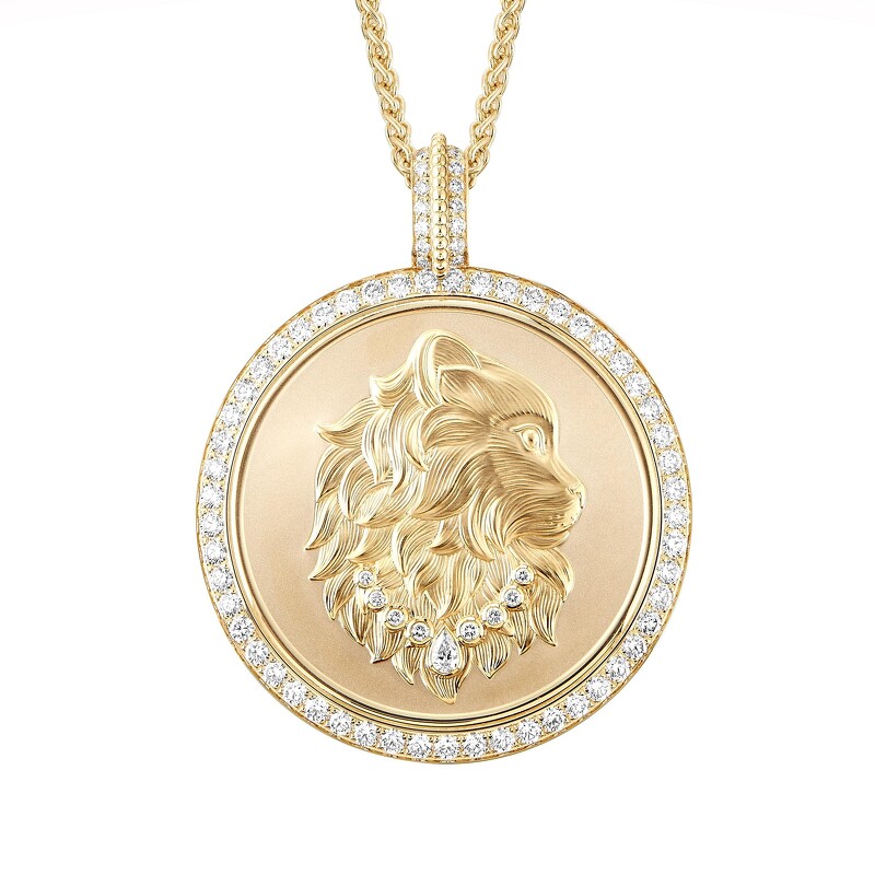 Wladimir Medal in yellow gold, set with diamonds